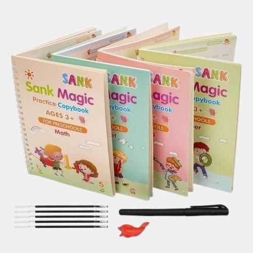 Handwriting Improvement Kit for Kids (3–8 Years)-(4 BOOKS,1 PEN,1 GRIP,10 REFILL)