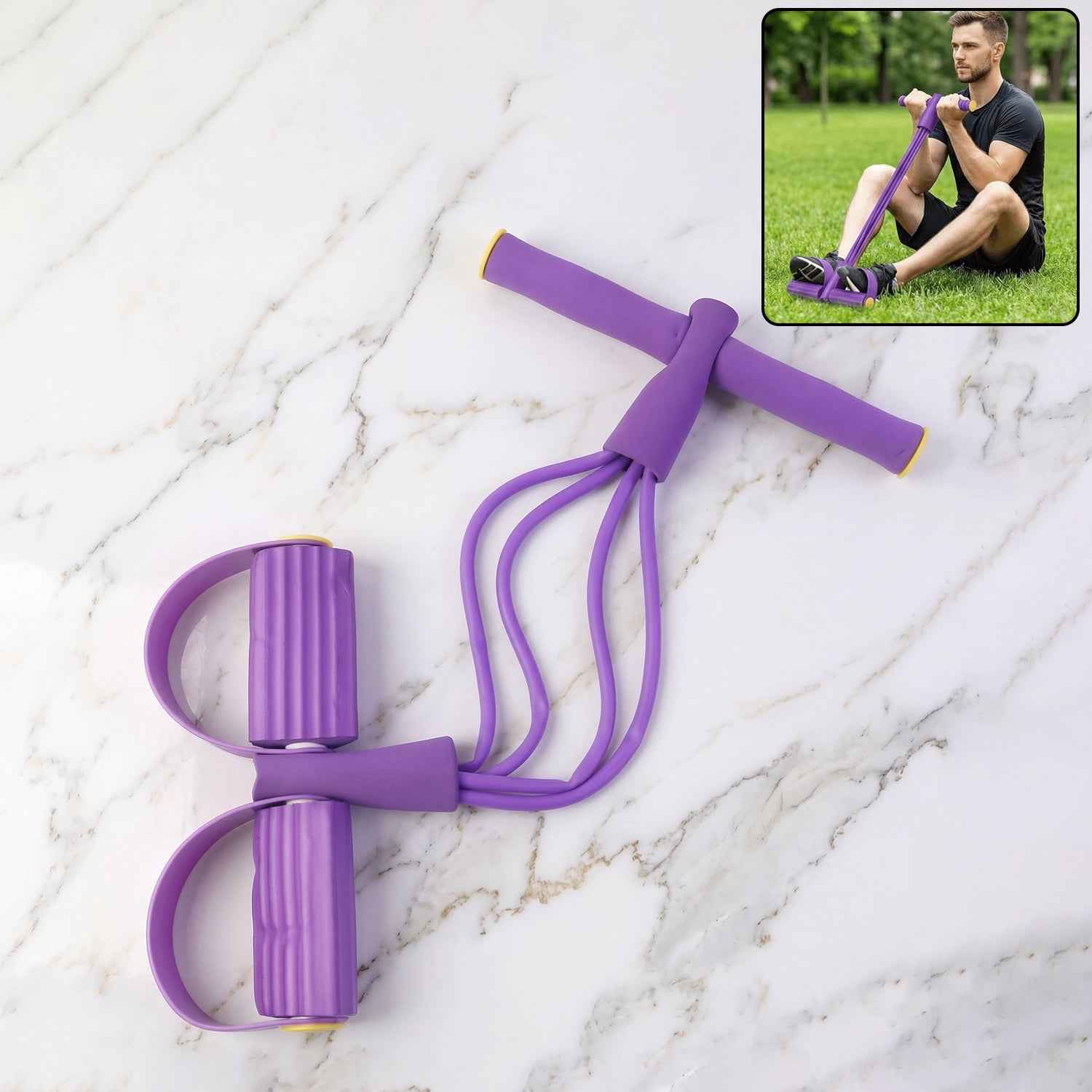 Pull Rope Resistance Exerciser with Foot Pedal