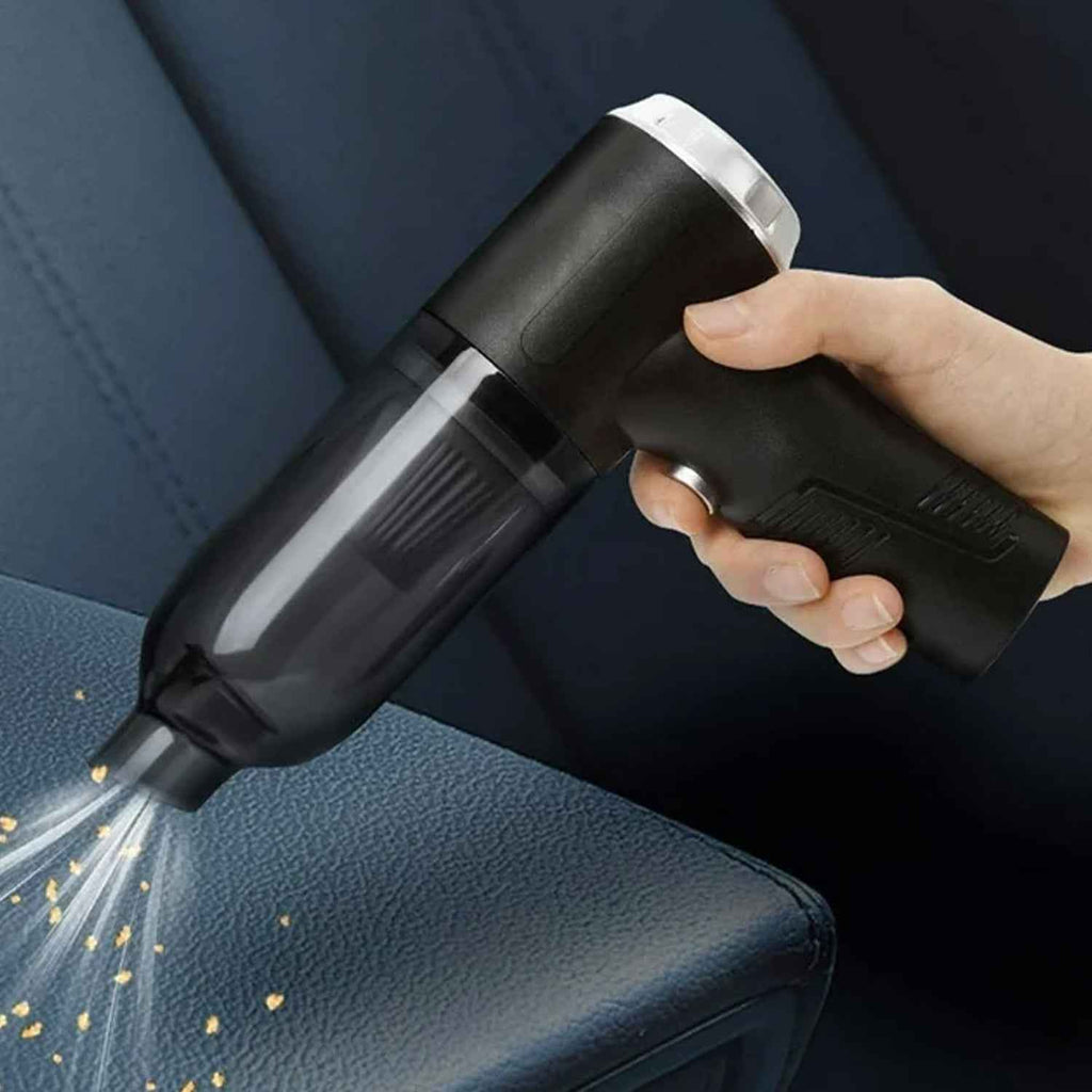 3-in-1 Mini Car Vacuum Cleaner with Blower — Wireless & Rechargeable