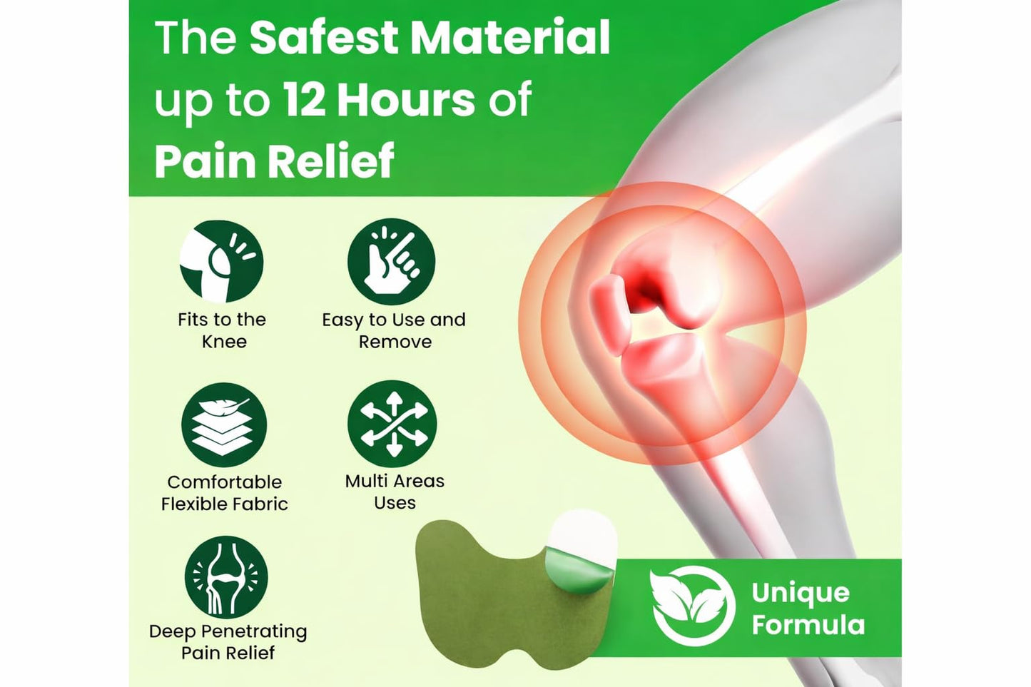 Herbal Knee Pain Relief Patches – 30 PCS (Pack of 3) Arthritis Inflammation Patch Sticker | Instant Relief from Pain | Joint Pain Relief Products Natural Wormwood Extract Patch for Knee