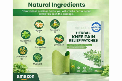 Herbal Knee Pain Relief Patches – 30 PCS (Pack of 3) Arthritis Inflammation Patch Sticker | Instant Relief from Pain | Joint Pain Relief Products Natural Wormwood Extract Patch for Knee