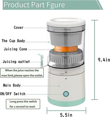Fresh Juice in 10 Seconds – Compact USB Citrus Juicer (Rechargeable)