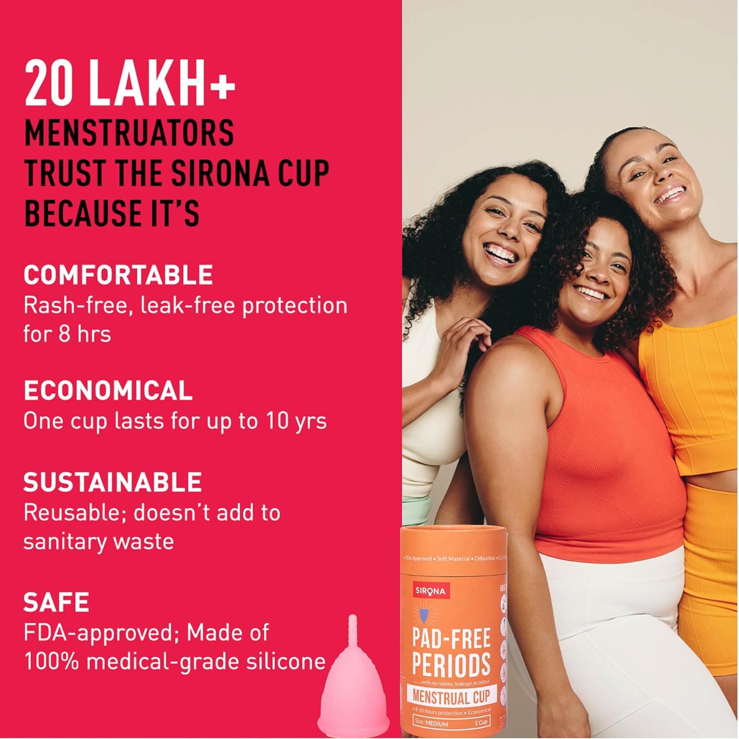Sirona® Freedom Reusable Menstrual Cup™