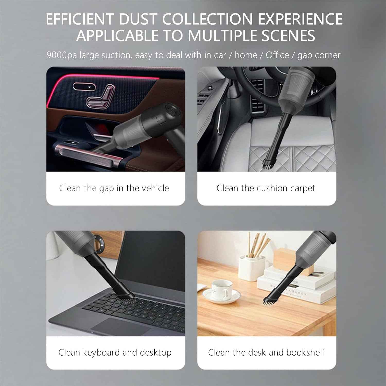 3-in-1 Mini Car Vacuum Cleaner with Blower — Wireless & Rechargeable